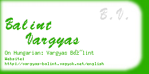 balint vargyas business card